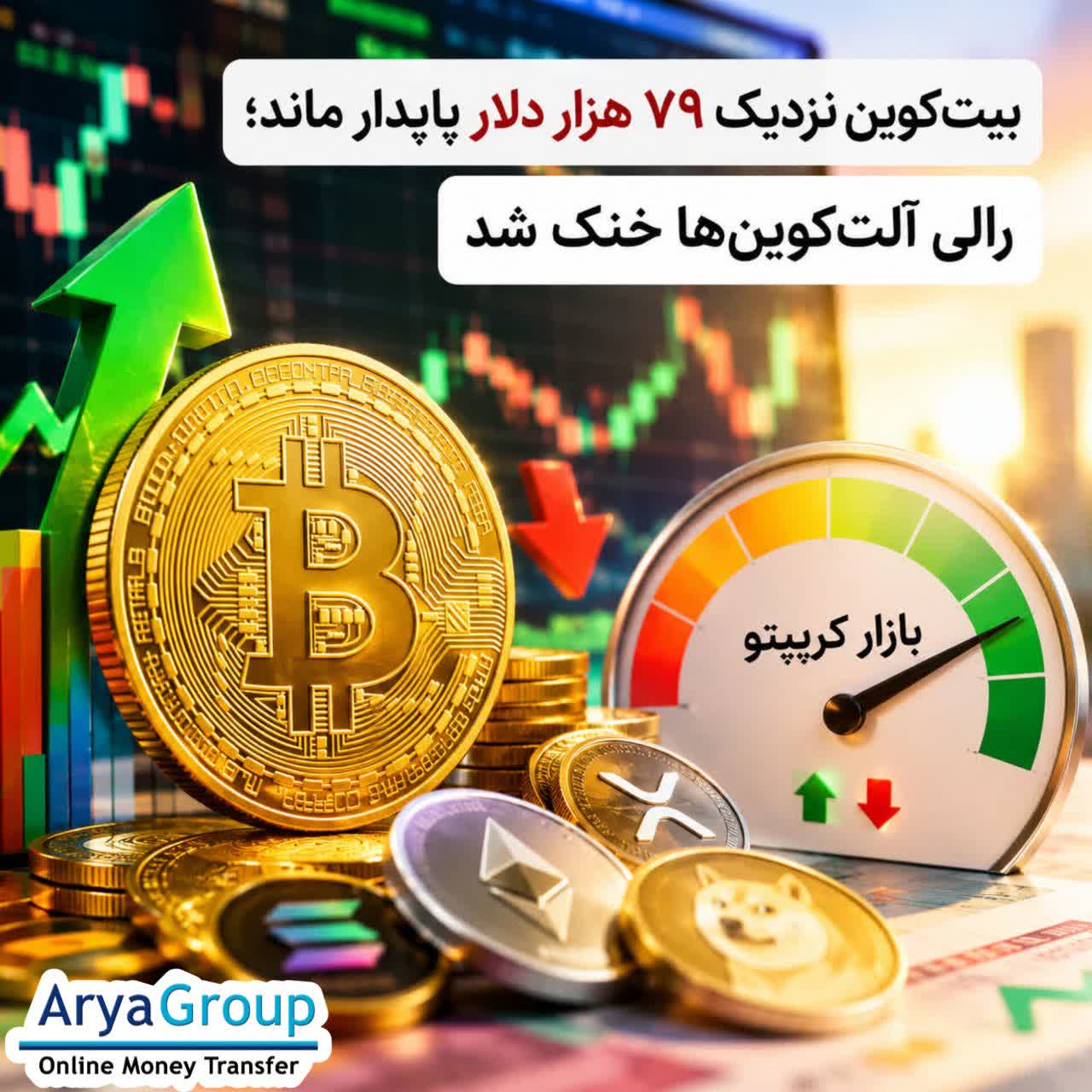 بیت‌کوین با وجود عقب‌نشینی گسترده بازار رمزارزها همچنان نزدیک ۷۹ هزار دلار معامله می‌شود؛ در حالی که آلت‌کوین‌های بزرگ بخشی از رشد اخیر خود را از دست داده‌اند و HYPE برخلاف روند کلی حرکت کرده است.