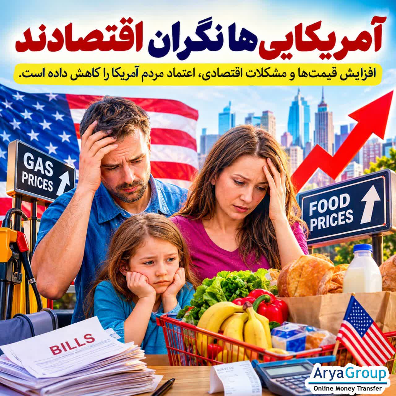 نظرسنجی‌های جدید نشان می‌دهند نگرانی آمریکایی‌ها درباره وضعیت اقتصاد، تورم و افزایش هزینه‌های روزمره بیشتر شده و بسیاری معتقدند شرایط اقتصادی رو به وخامت است.