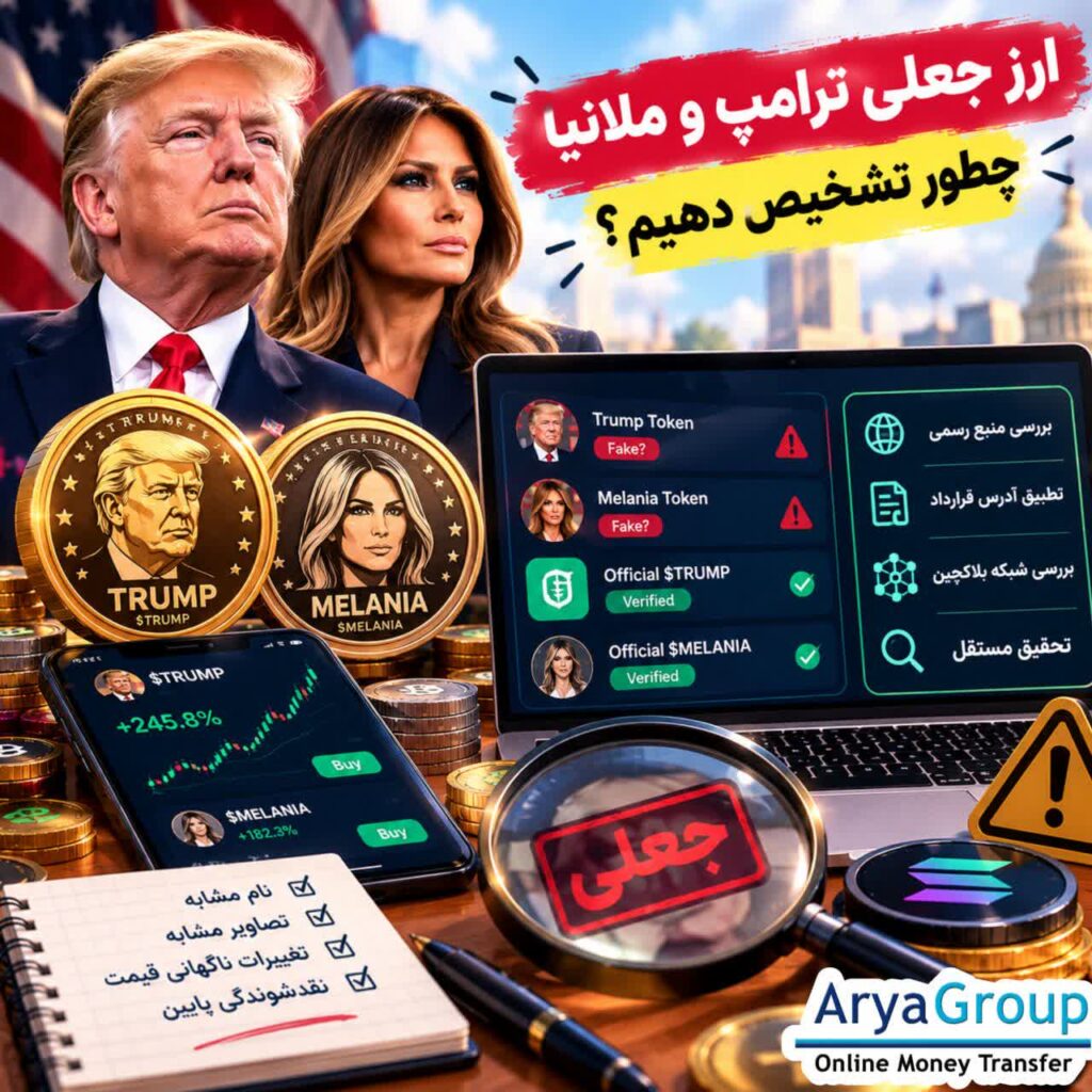 چگونه توکن‌های جعلی ترامپ و ملانیا را از پروژه‌های رسمی تشخیص دهیم؟ با دلایل ایجاد توکن‌های کپی، ریسک‌ها و روش‌های بررسی اصالت ارز دیجیتال آشنا شوید